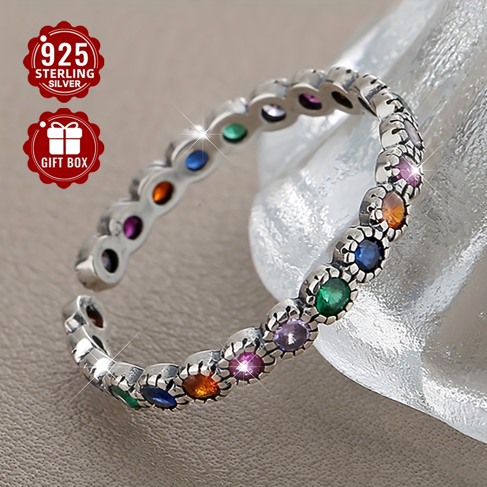 Women's Vintage Flower Open Ring 925 Silver 1.28g